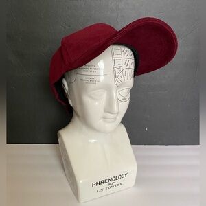Burgundy red corduroy baseball cap hat